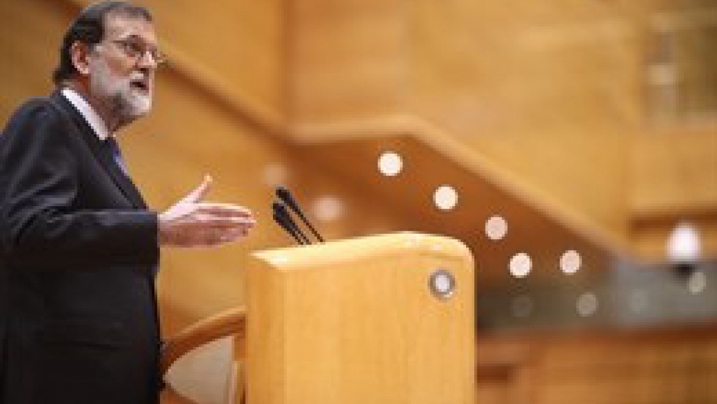 Rajoy durante su intervención en el Senado