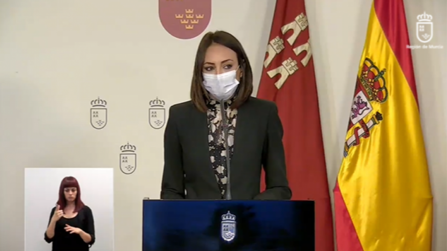 Valle Miguélez, durante la rueda de prensa tras el Consejo de Gobierno