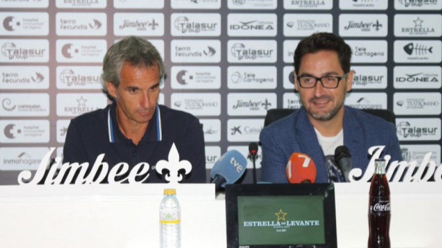 Belmonte y Sívori durante la rueda de prensa. Foto: FC Cartagena