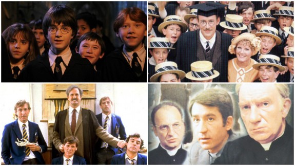 Fotogramas de las películas Harry Potter, 'Adiós Mr. Chips', 'El sentido de la vida' y '¡Arriba Hazaña!'