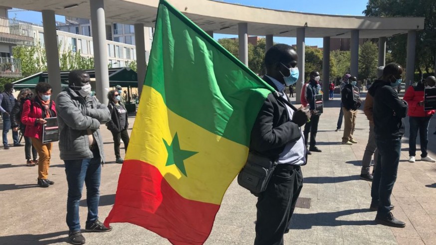 Senegaleses se manifiestan en Murcia pidiendo democracia en su país