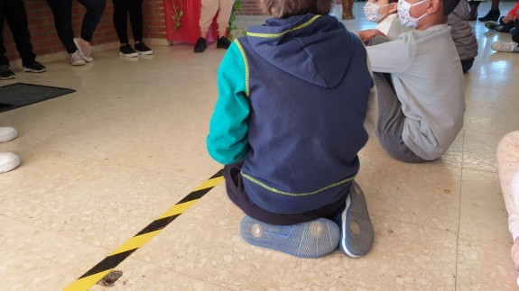Alumnos con mascarilla en un colegio de Murcia. ORM
