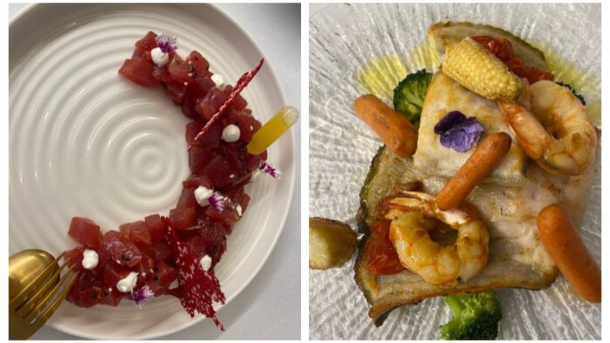 Dos platos del Restaurante Bahía en Cartagena