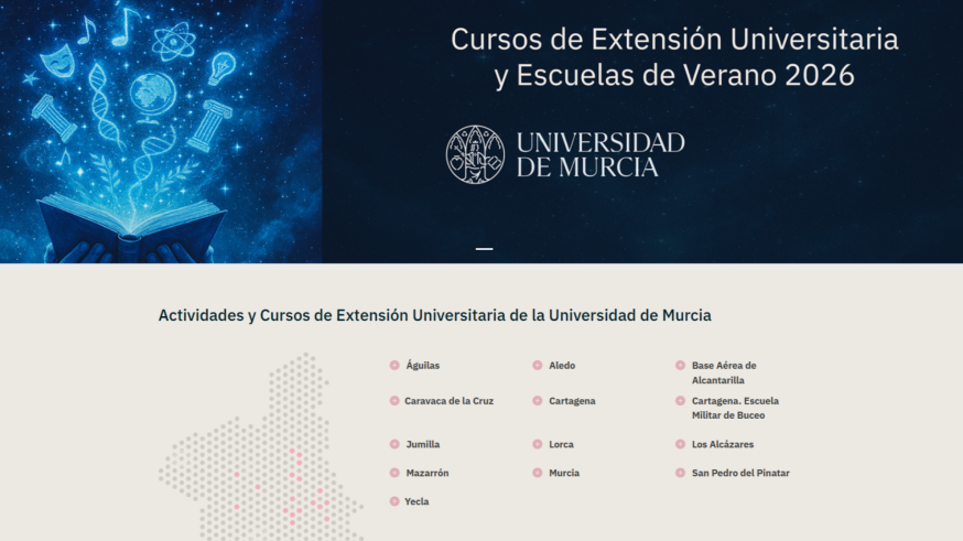 La Universidad de Murcia abre el plazo de matrícula para sus cursos de extensión y escuelas de verano