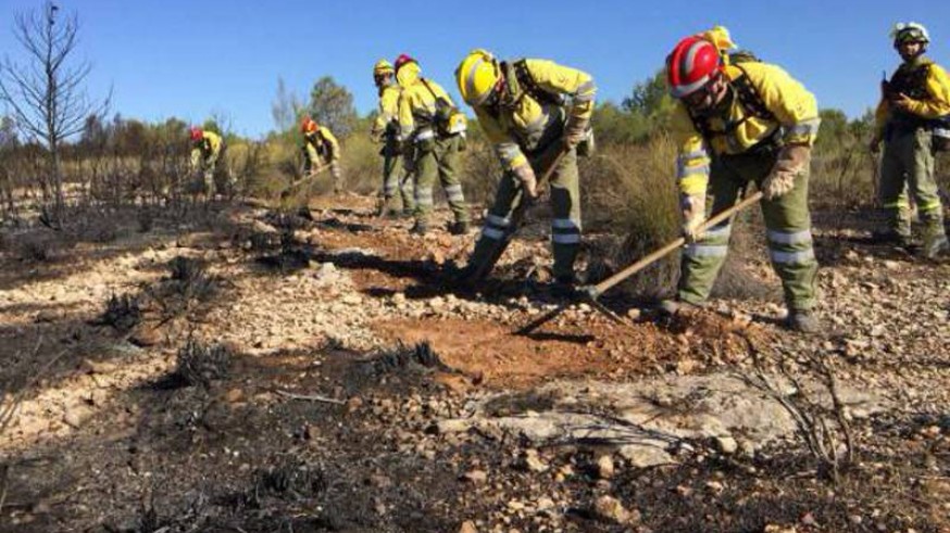 Trabajos de extinción del fuego. 112