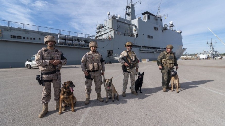 La armada organiza ejercicios de sus unidades caninas en Cartagena y Los Alcázares
