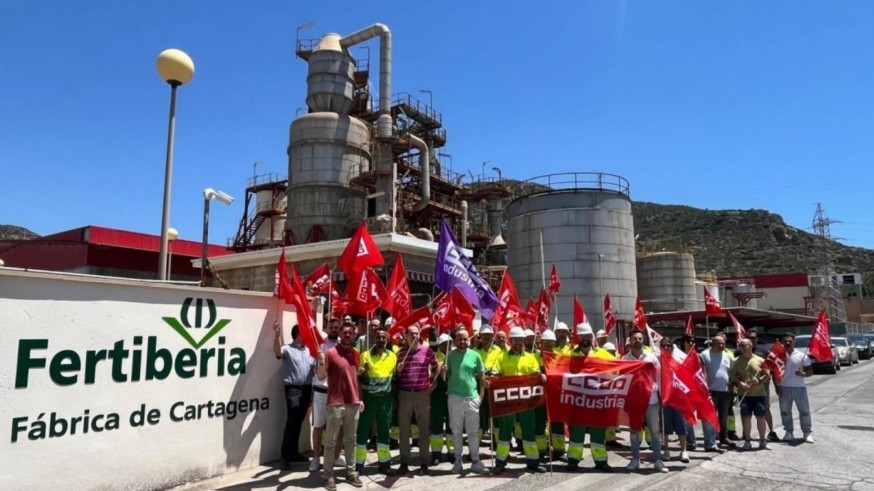 Primera jornada de huelga en Fertiberia