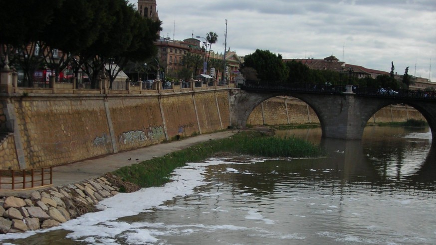 Vertido en el río Segura a su paso por Murcia