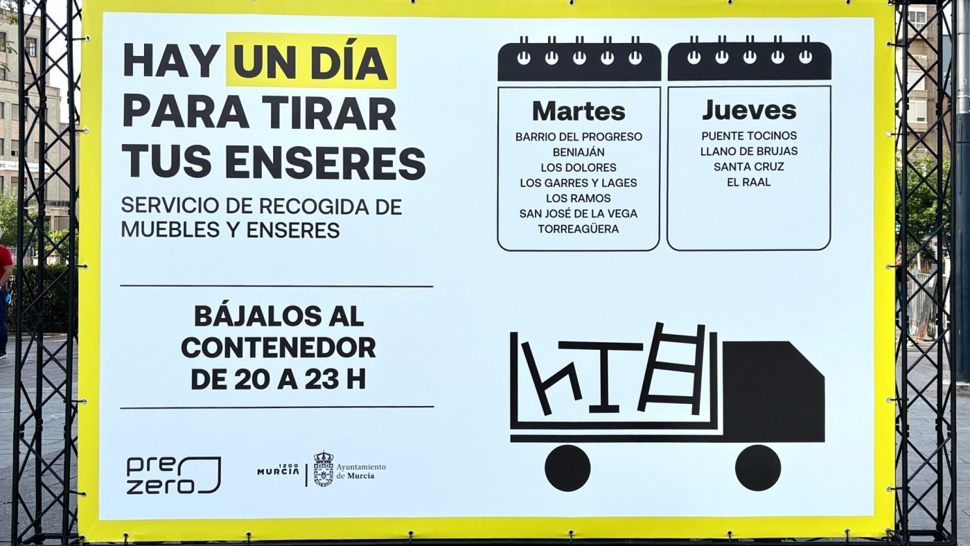 Murcia amplía la recogida programada de enseres a nuevas pedanías