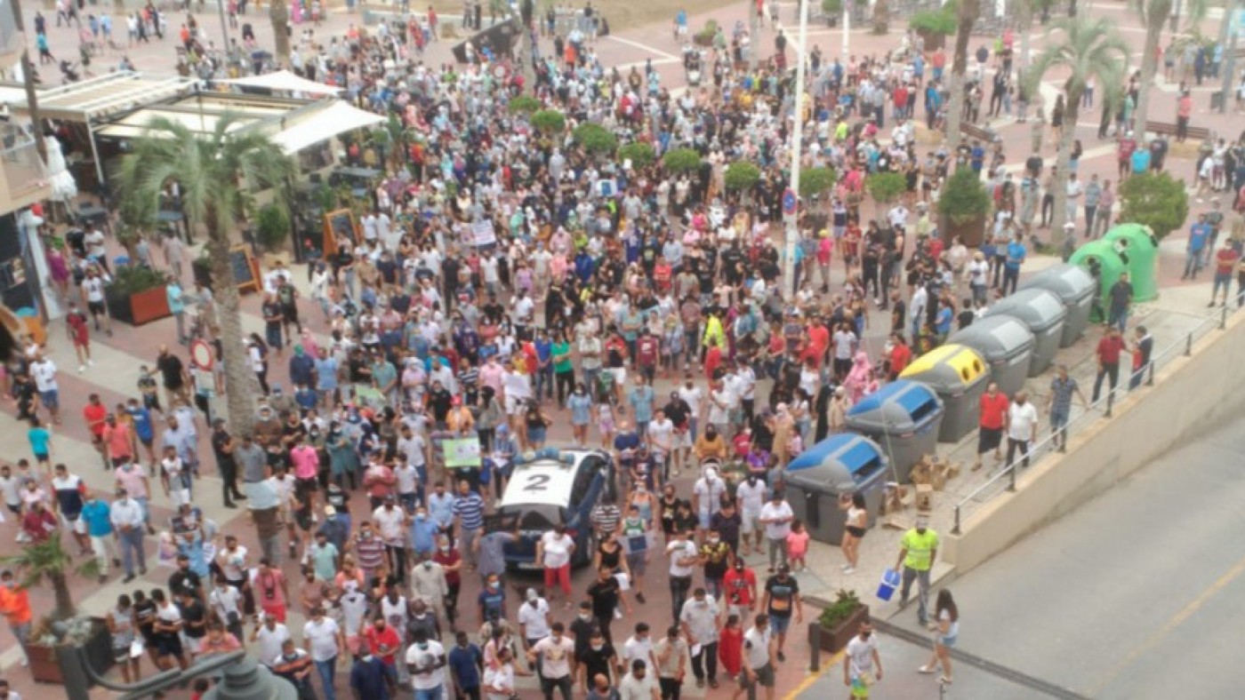Protesta multitudinaria en Puerto de Mazarrón. CEDIDA