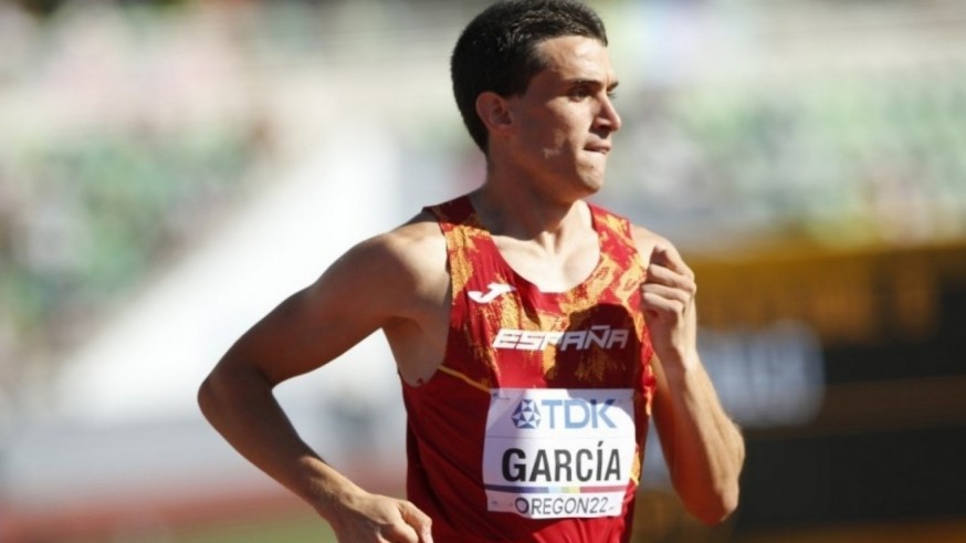 Mariano García, durante el Mundial de Oregón. Foto: RFEA Atletismo