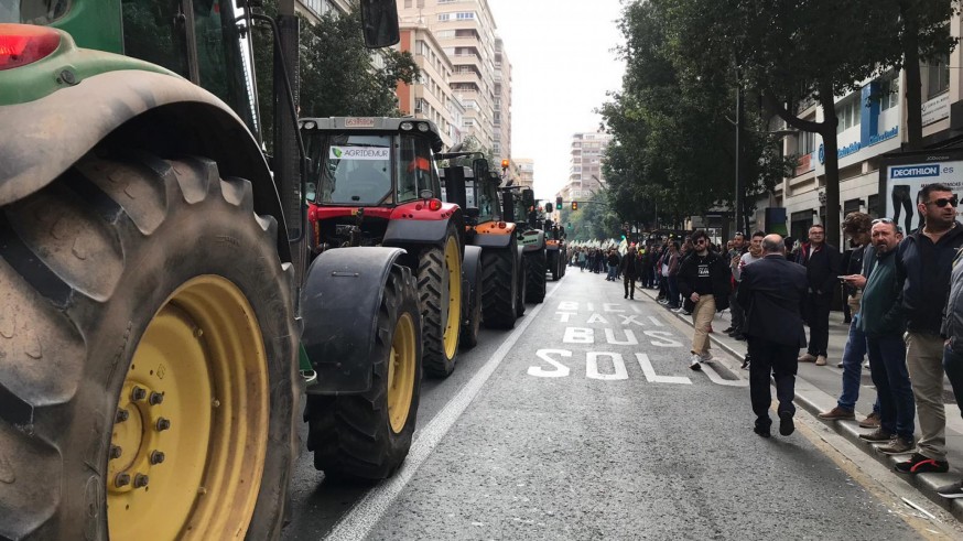 Tractores en las calles de Murcia