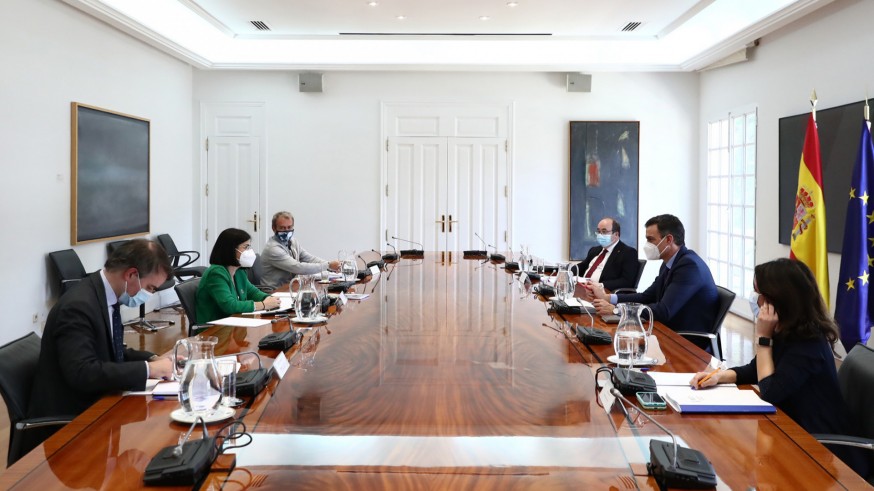 Reunión del Comité Covid, que ha estado presidido por Pedro Sánchez. MONCLOA