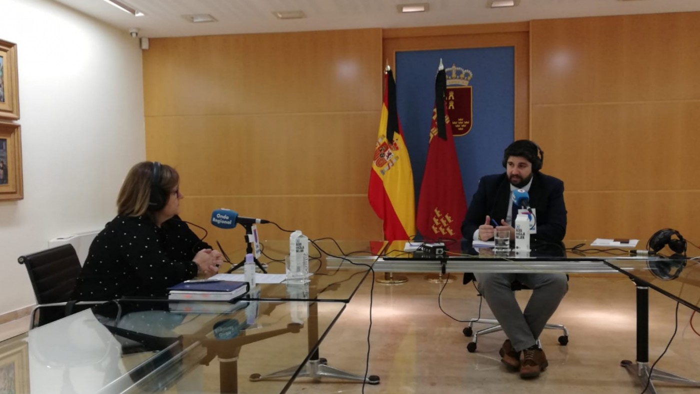 López Miras, entrevistado por Isabel González, jefa de Informativos de ORM
