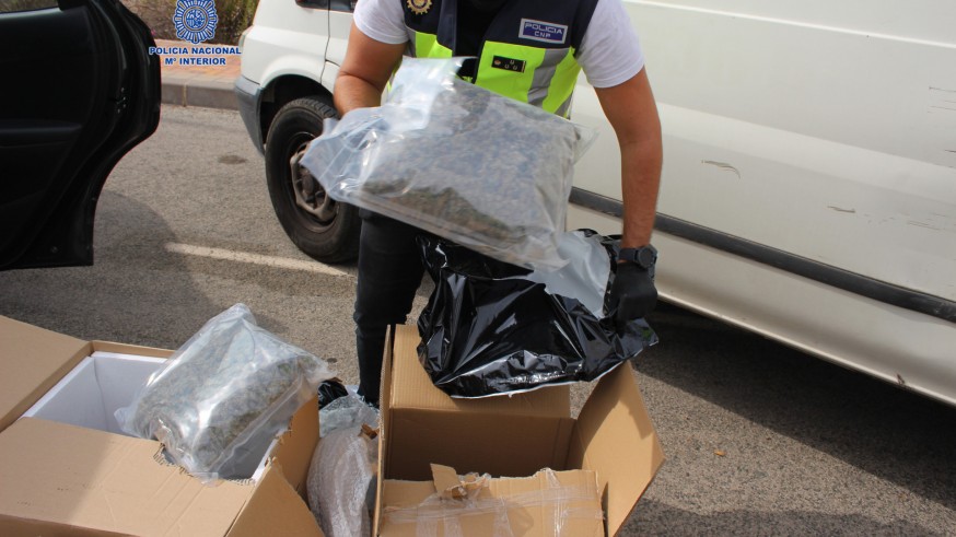 Veintisiete kilos de marihuana incautados por la Policía Nacional en Alcantarilla