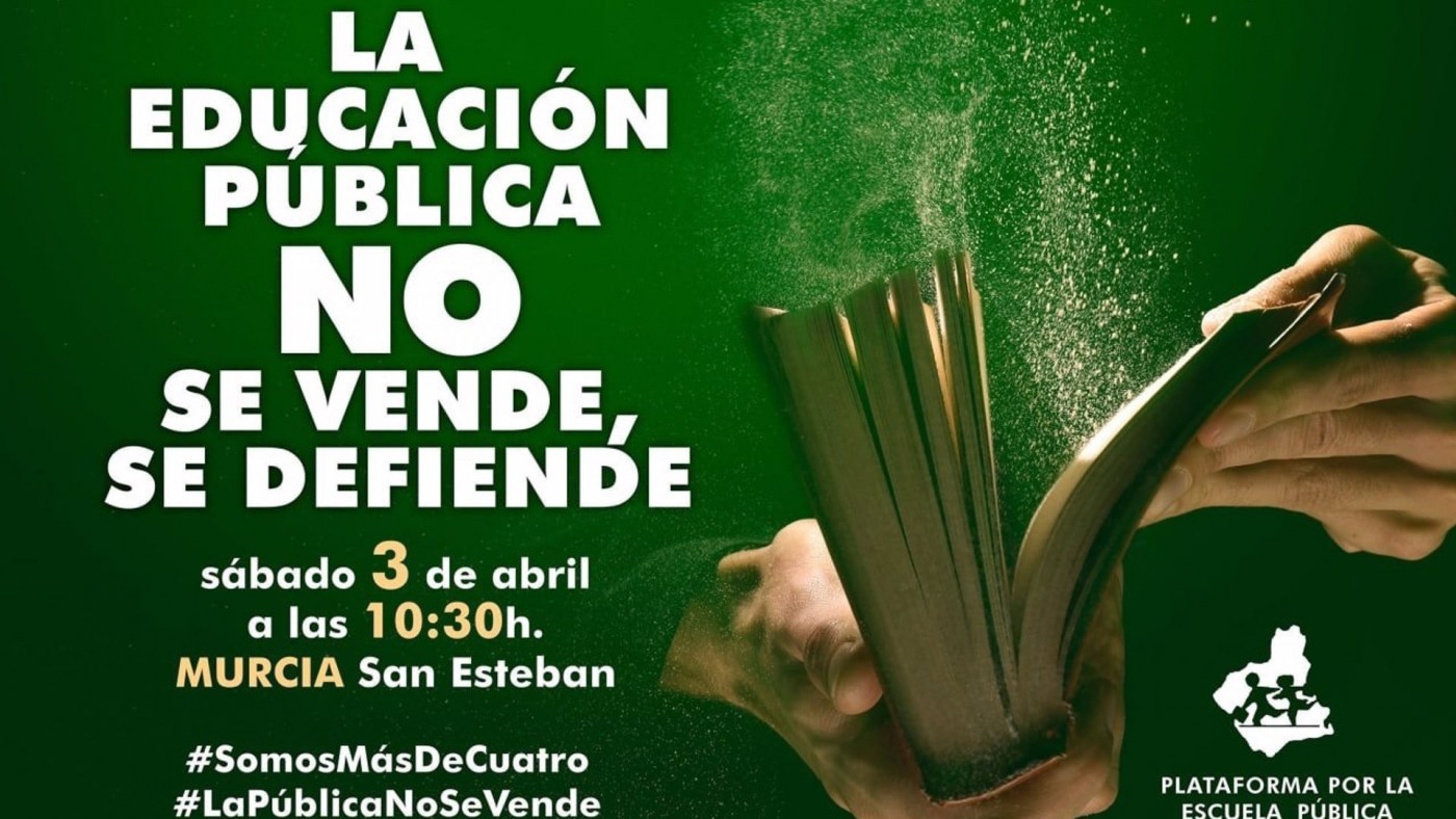 La Marea Verde convoca una concentración este sábado en Murcia contra la "venta" de la Consejería de Educación
