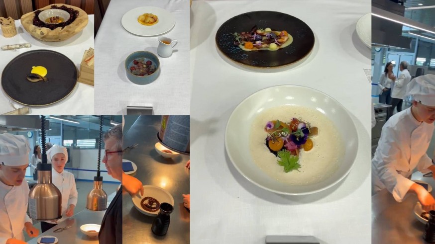 Los jóvenes cocineros de la Región compiten cocinando ensalada murciana y pulpo