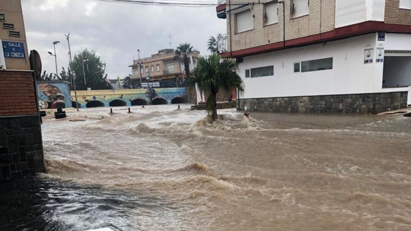 Calles inundadas en Los Alcázares junto al Mar Menor