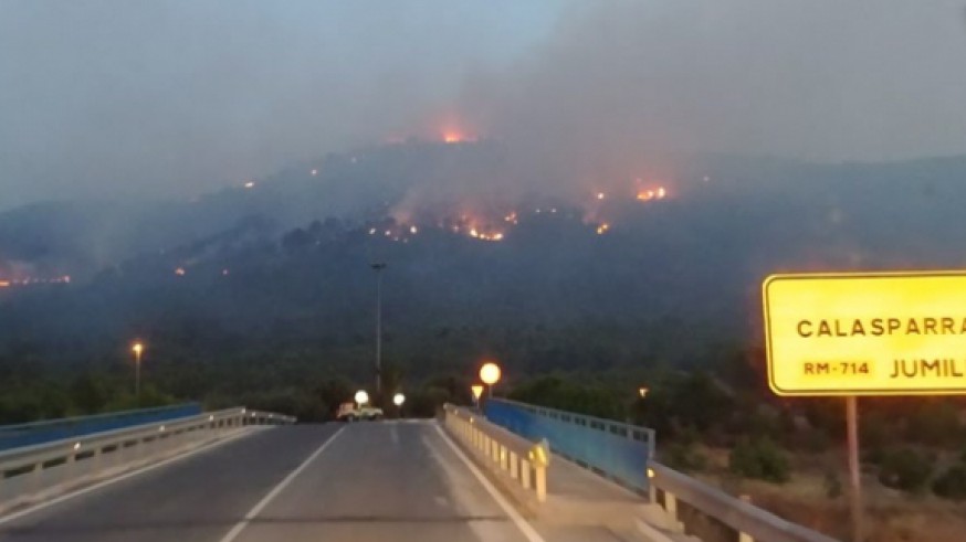 Incendio en la sierra de San Miguel de Calasparra