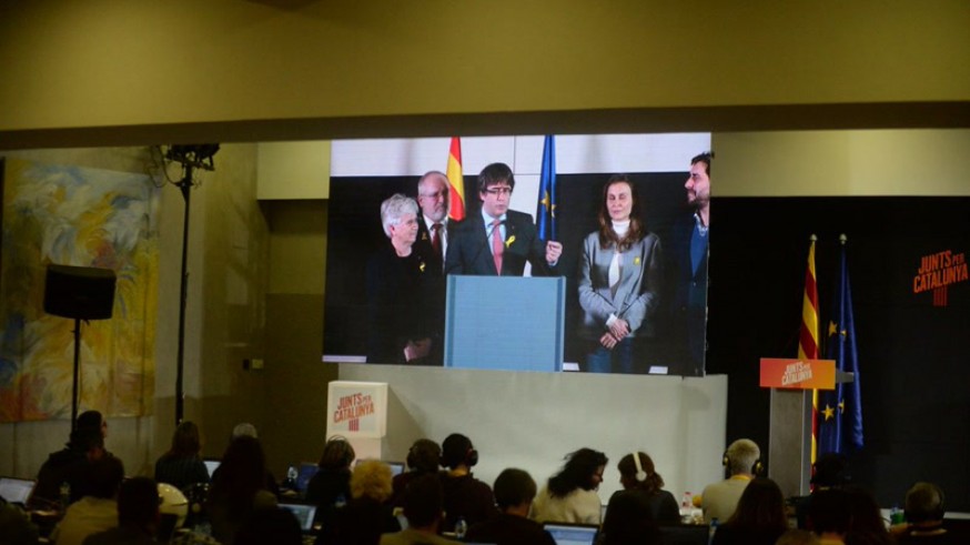 Intervención de Puigdemont desde Bruselas