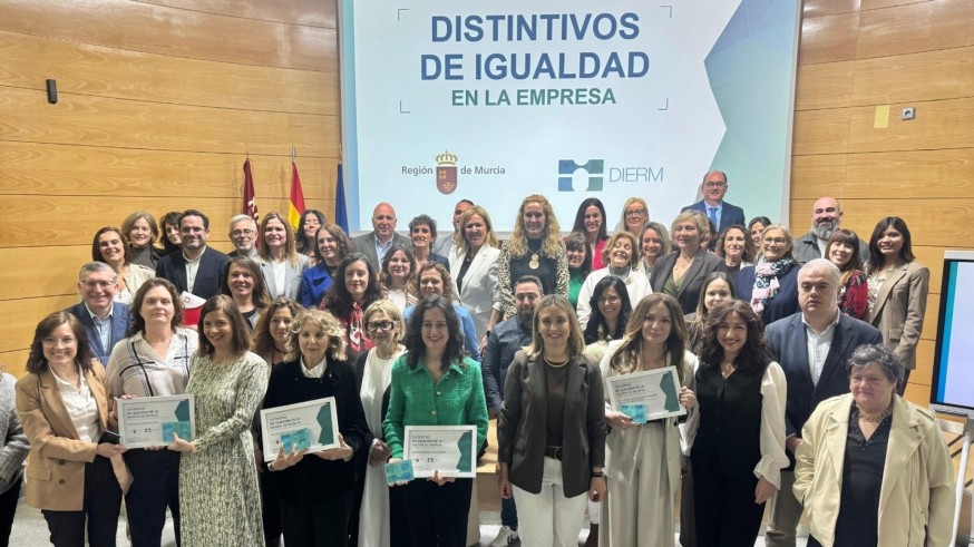 34 empresas de la Región de Murcia obtienen el Distintivo de Igualdad en la Empresa