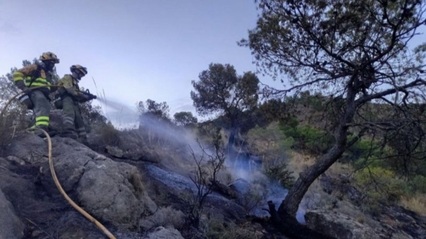 Un incendio afecta al paraje Fuente del Algarrobo en Abanilla