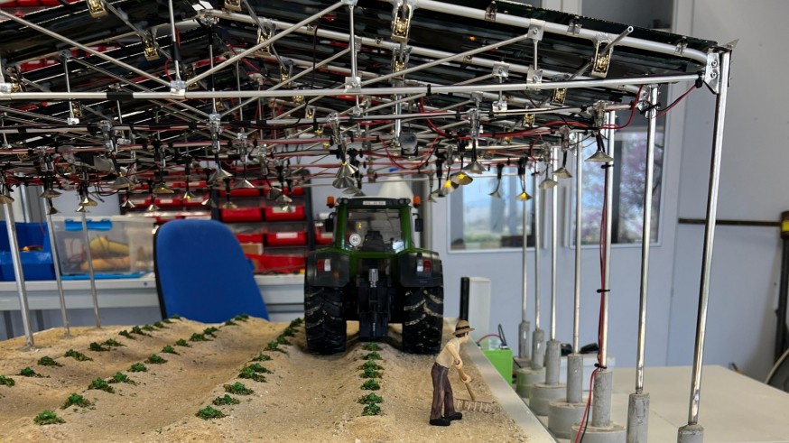 La UPCT impulsa la agricultura del futuro con una estructura agrovoltaica que ahorra agua y produce energía