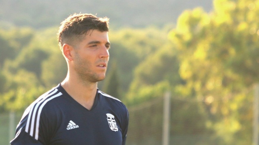Javi Fernández, en un entrenamiento con el Cartagena B. Foto: FC Cartagena