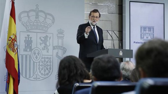 Rajoy durante su comparecencia