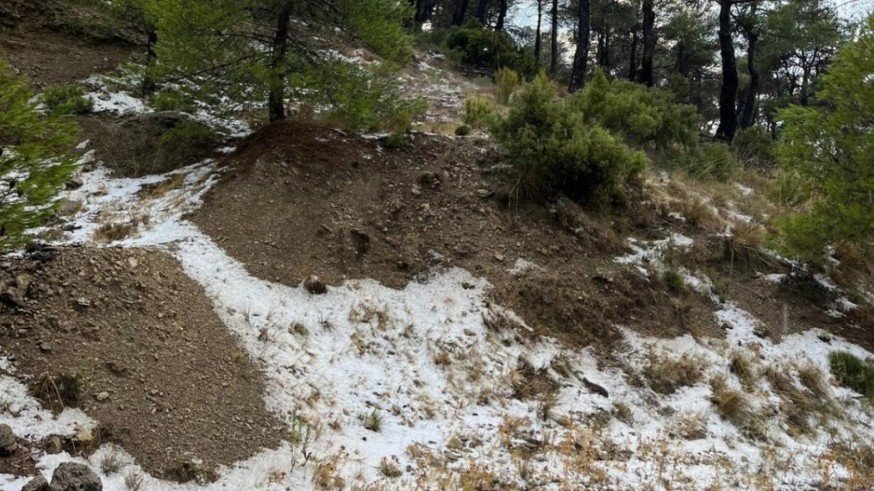Primera granizada de otoño en Sierra Espuña 