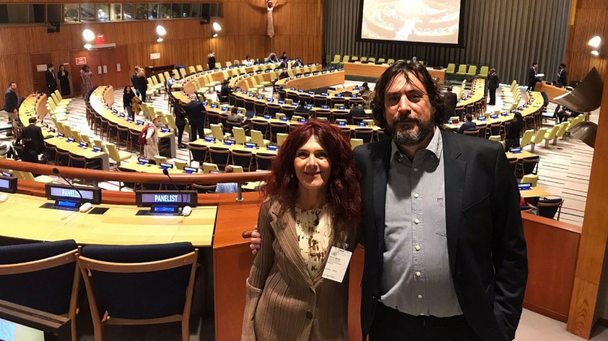 Teresa Vicente y Eduardo Salazar presentan en la sede de la ONU la ILP del Mar Menor