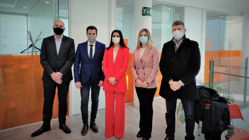 Inés Arrimadas junto a los 4 concejales de Cs en el ayuntamiento de Murcia la semana pasada