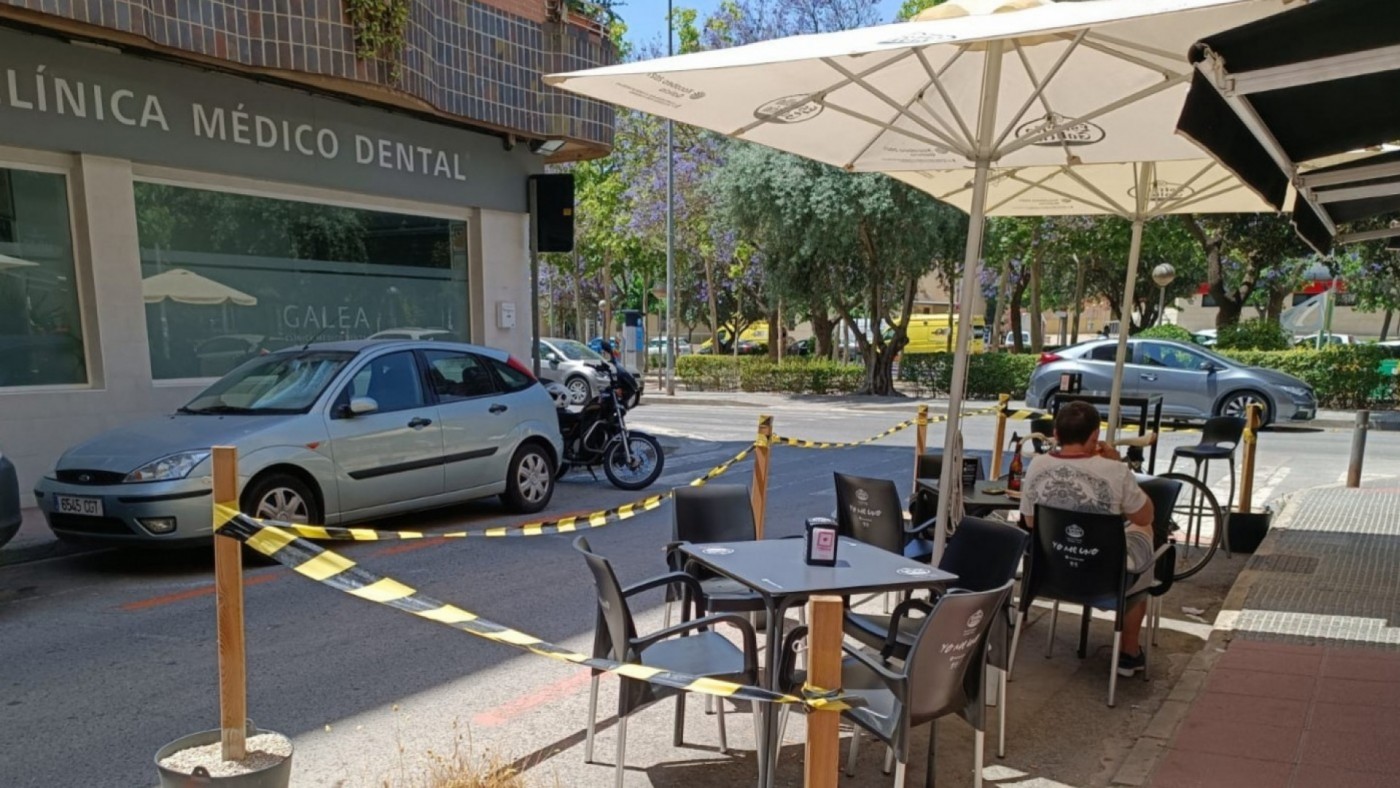 Fin de las terrazas Covid en las zonas de aparcamiento de Murcia
