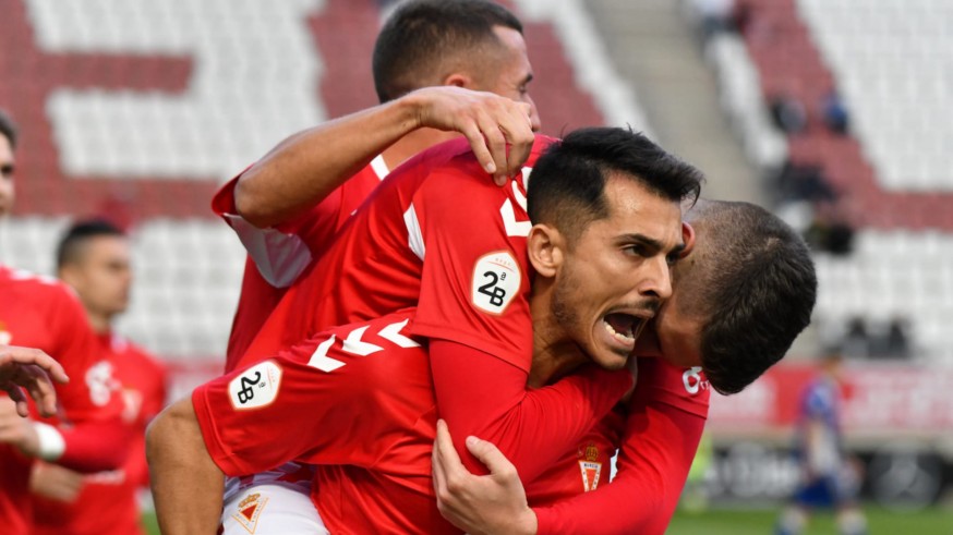 Armando celebra el gol marcado al Marbella el pasado fin de semana