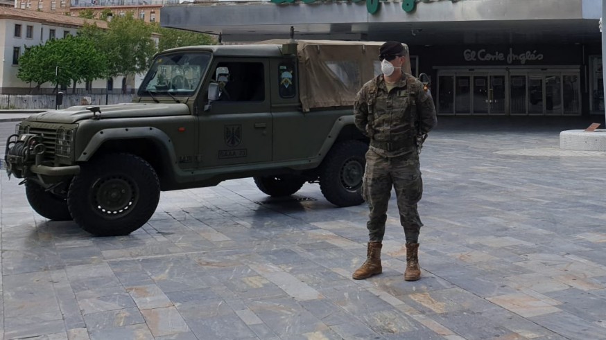 Presencia del Ejército en las calles de Murcia durante el primer estado de alarma