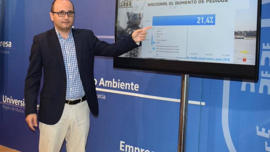 Joaquín Gómez señala el crecimiento de los pedidos industriales del primer semestre del año. CARM