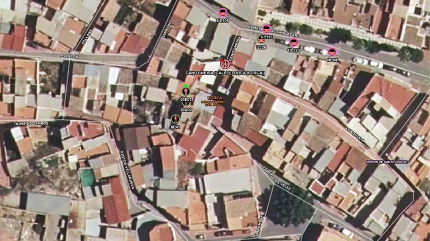 Lugar del incendio en Lorca