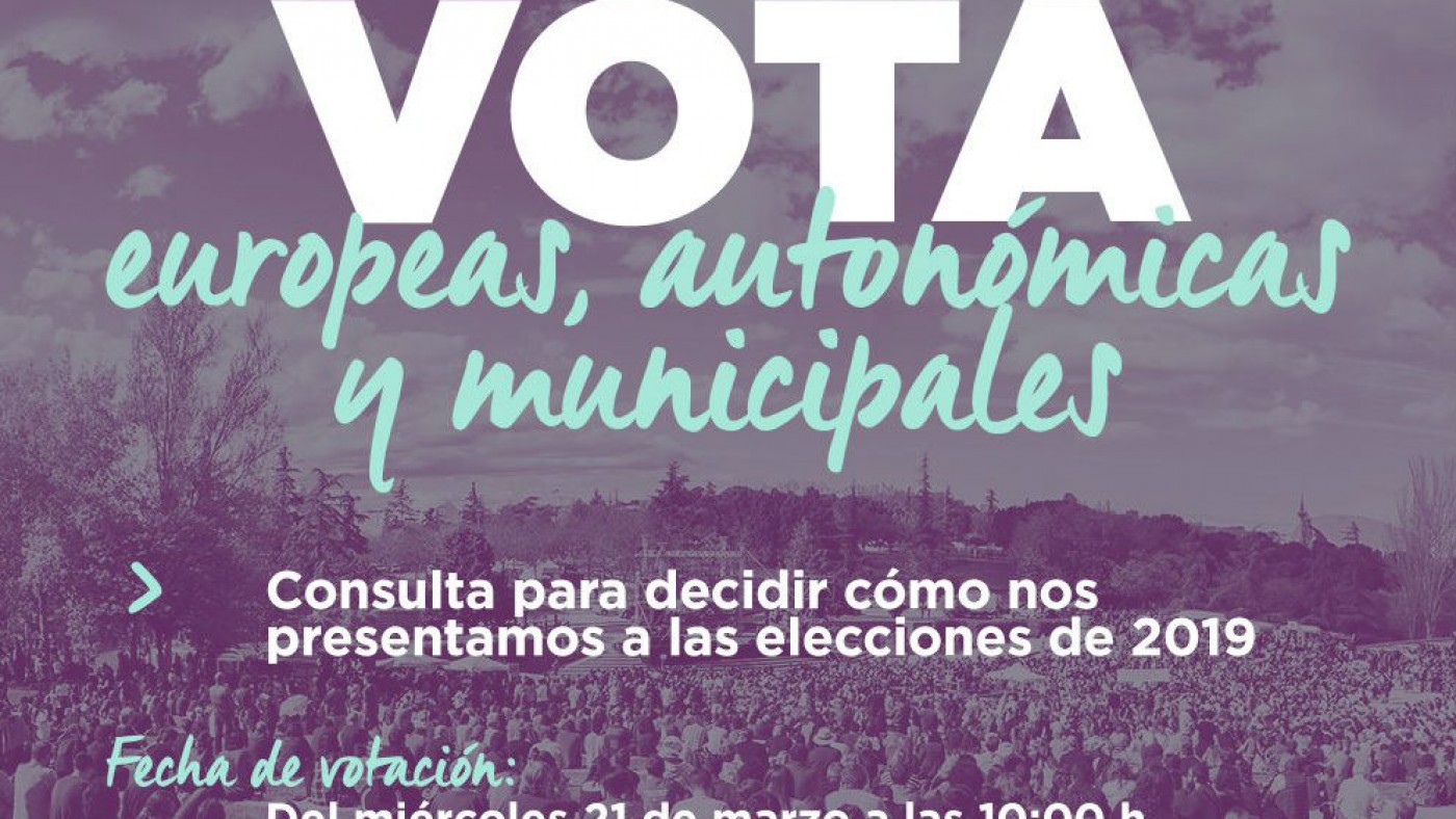 Imagen de la campaña informativa para la consulta de Podemos
