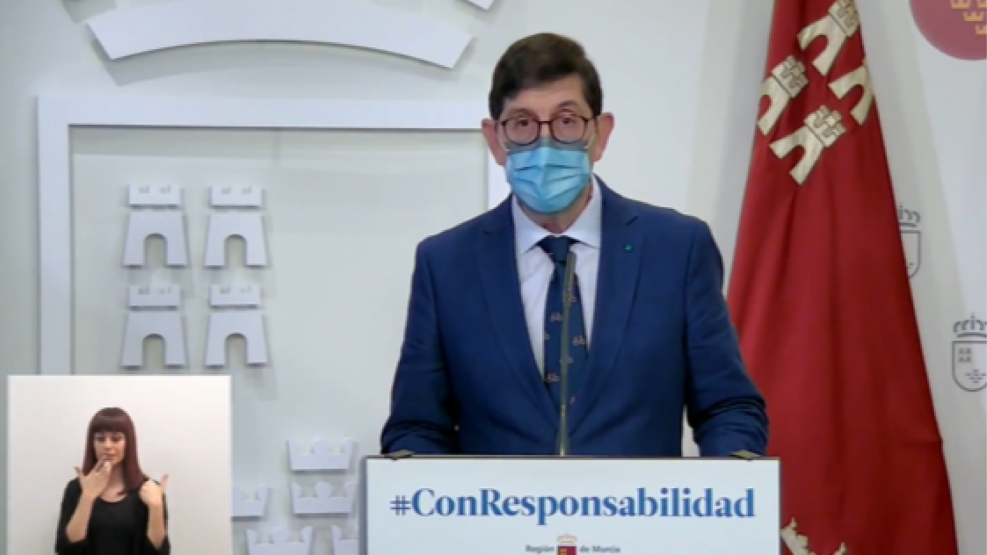 Manuel Villegas, durante su comparecencia en el Consejo de Gobierno