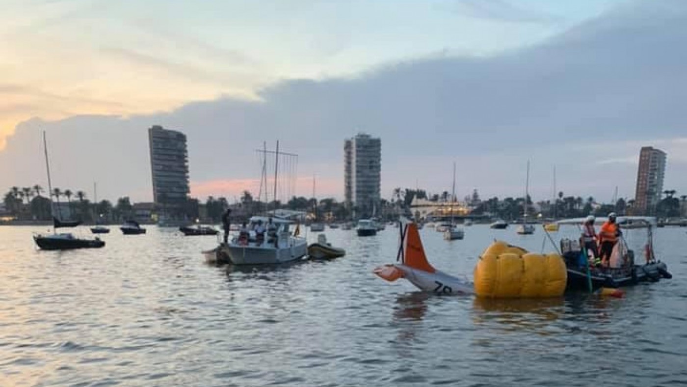 Accidente registrado en el Mar Menor en septiembre de 2019 en el que fallecieron dos pilotos