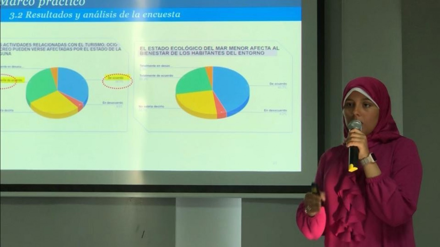 Manar Roubi, estudiante de Bachillerato: "La población joven tiene apagada la bombilla del Mar Menor"