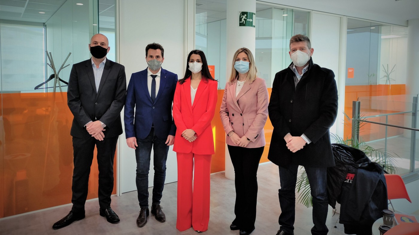 Inés Arrimadas junto a los 4 concejales de Cs en el ayuntamiento de Murcia la semana pasada