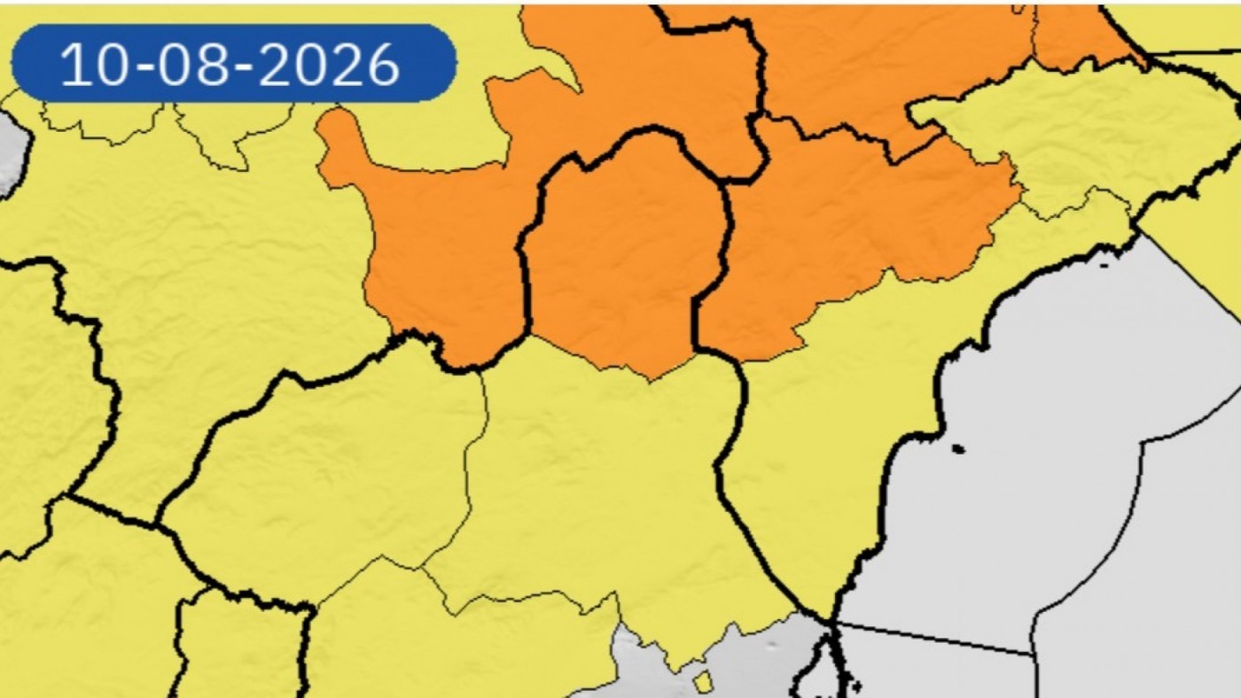 La AEMET eleva a naranja el aviso por lluvias y tormentas en el Altiplano este lunes