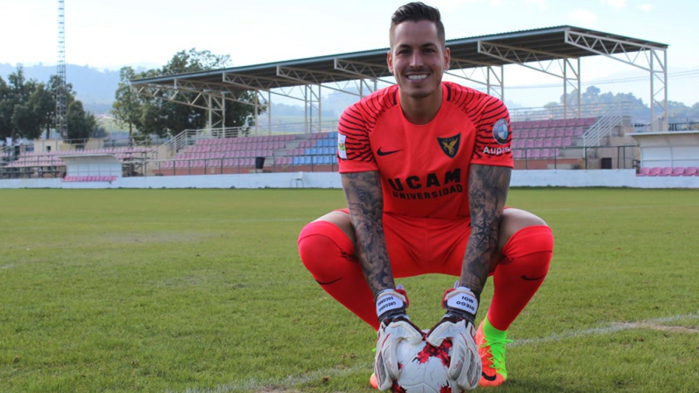 Javi Jiménez hoy en El Mayayo (foto: UCAM CF)