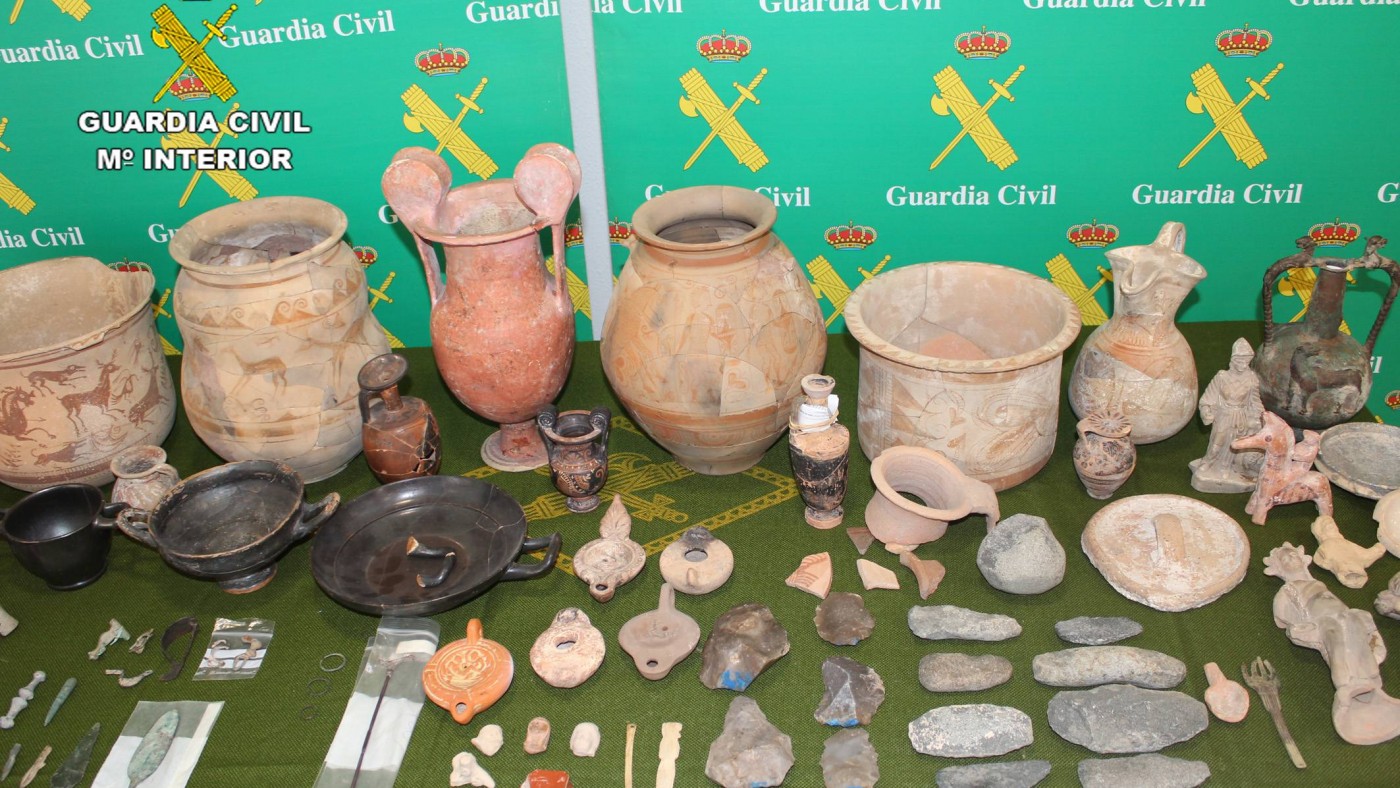 Algunas de las piezas recuperadas por la Guardia Civil
