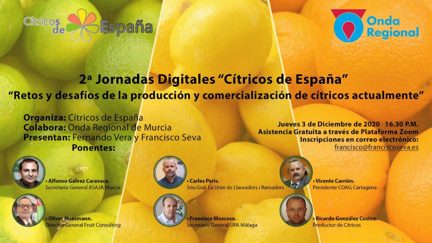 Cartel de las II Jornadas Digitales 'Cítricos de España'
