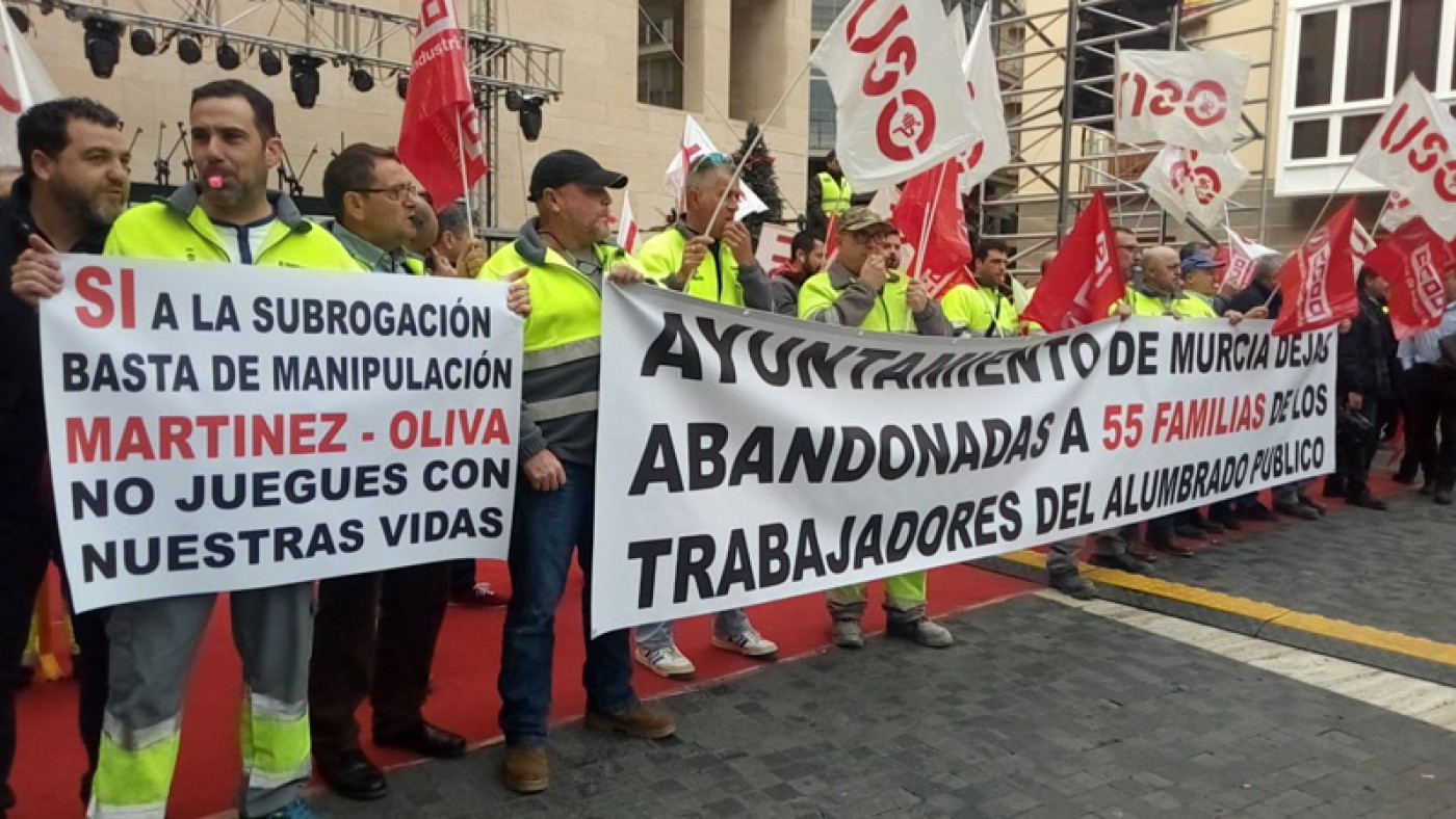 Protesta de los trabajadores de Electromur