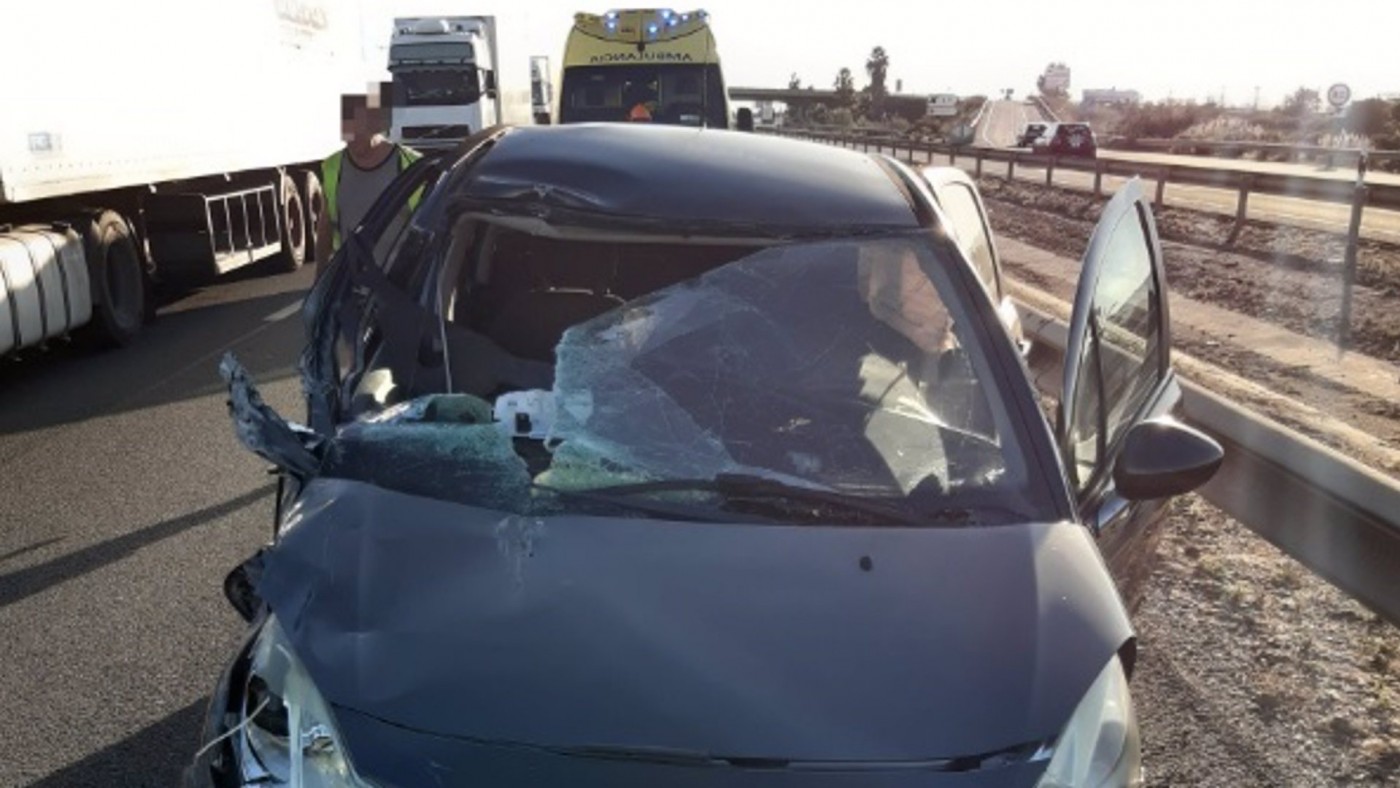 Herida una mujer en un accidente de tráfico ocurrido en la A7, en Totana
