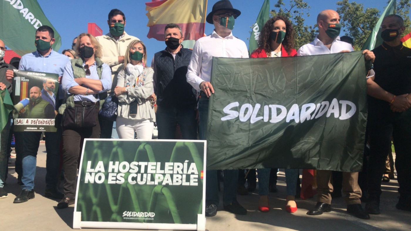 Un centenar de personas en la marcha del 1 de mayo convocada por el sindicato de Vox en Murcia 