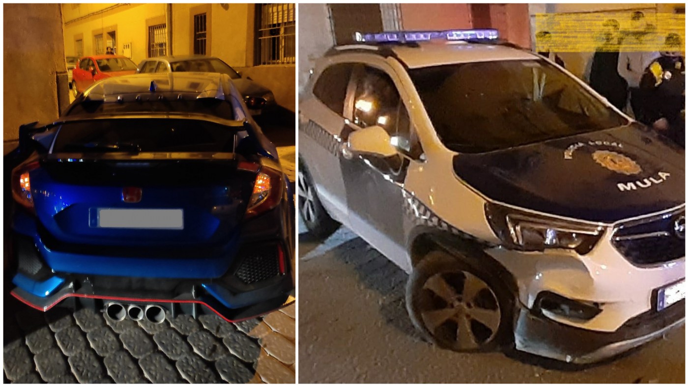 Dos detenidos, uno de ellos menor, por embestir a un coche de policía en Mula